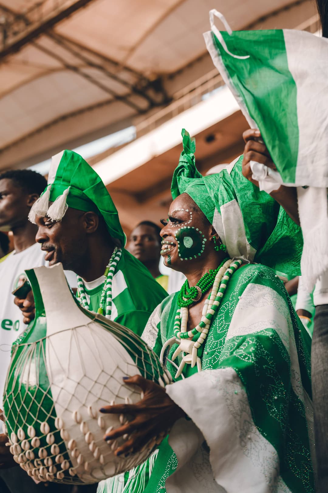 Nigerian cultural celebration with traditional attire